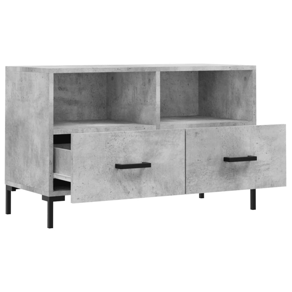 Meuble TV Gris béton 80x36x50 cm Bois d'ingénierie - XIOS
