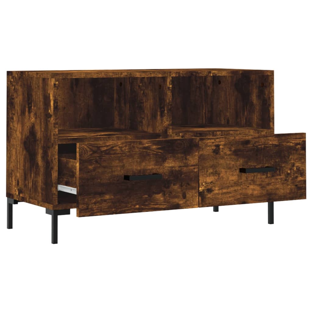 Meuble TV Chêne fumé 80x36x50 cm Bois d'ingénierie - XIOS