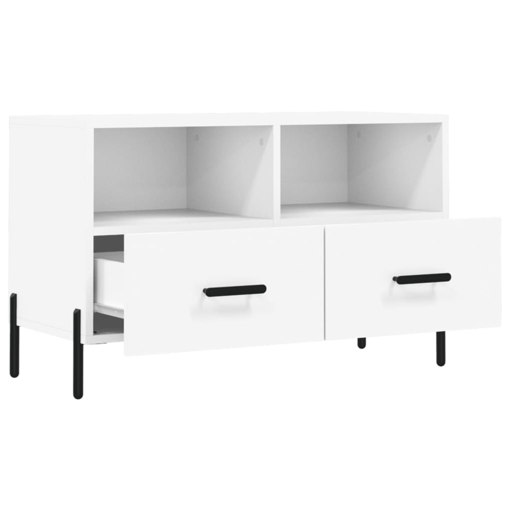 Meuble TV Blanc 80x36x50 cm Bois d'ingénierie - XIOS