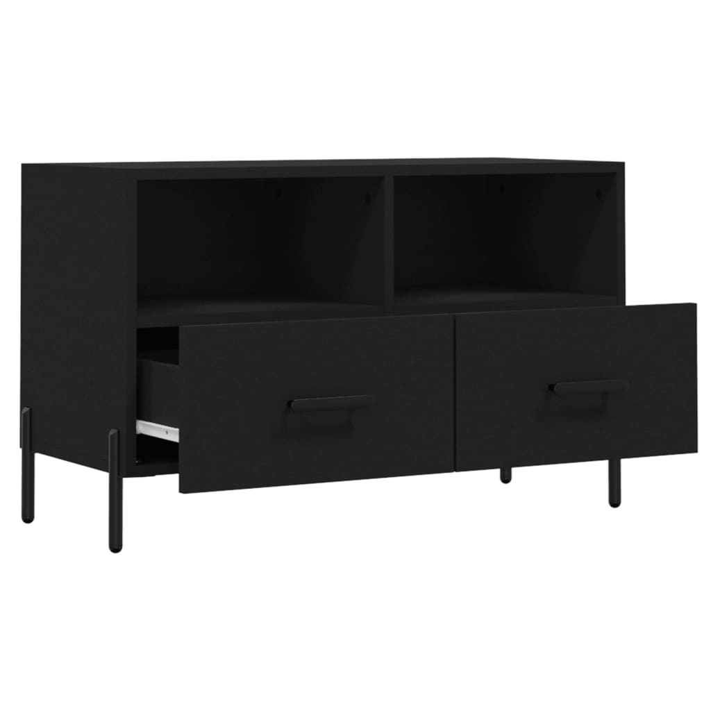 Meuble TV Noir 80x36x50 cm Bois d'ingénierie - XIOS