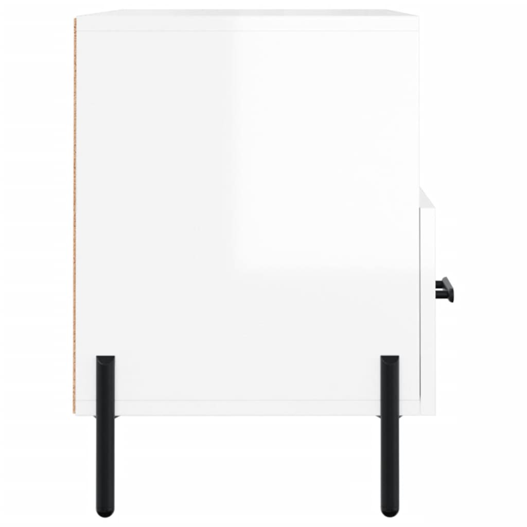 Meuble TV Blanc brillant 80x36x50 cm Bois d'ingénierie - XIOS