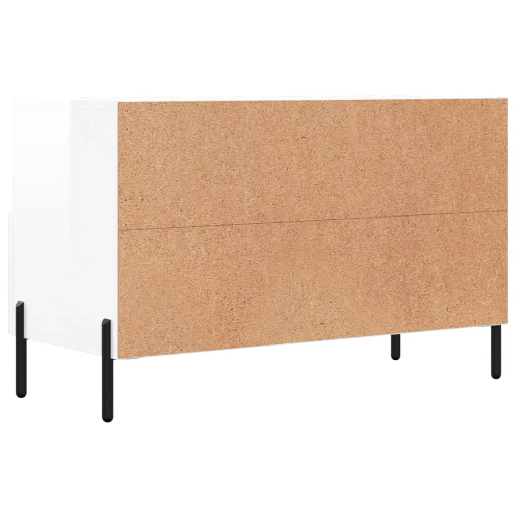 Meuble TV Blanc brillant 80x36x50 cm Bois d'ingénierie - XIOS