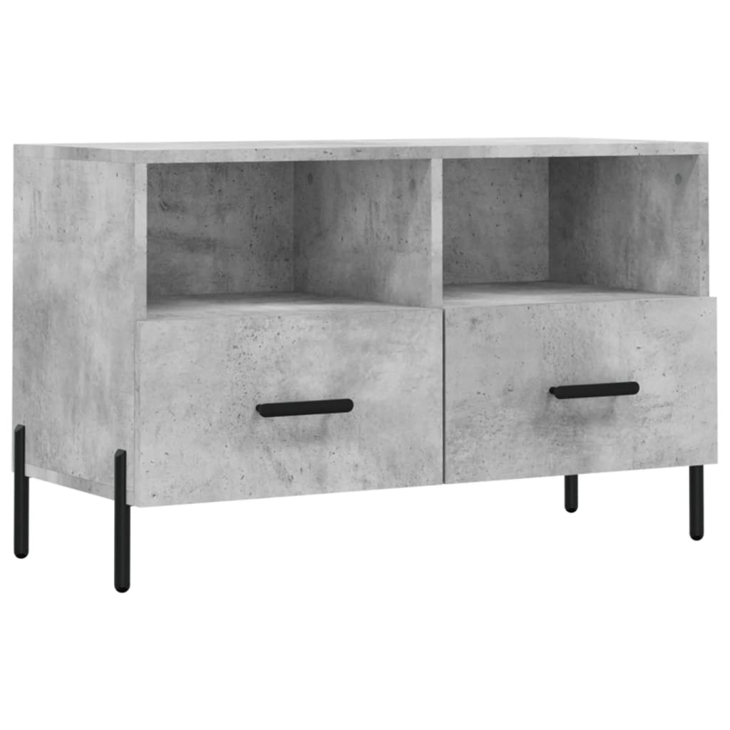 Meuble TV Gris béton 80x36x50 cm Bois d'ingénierie - XIOS