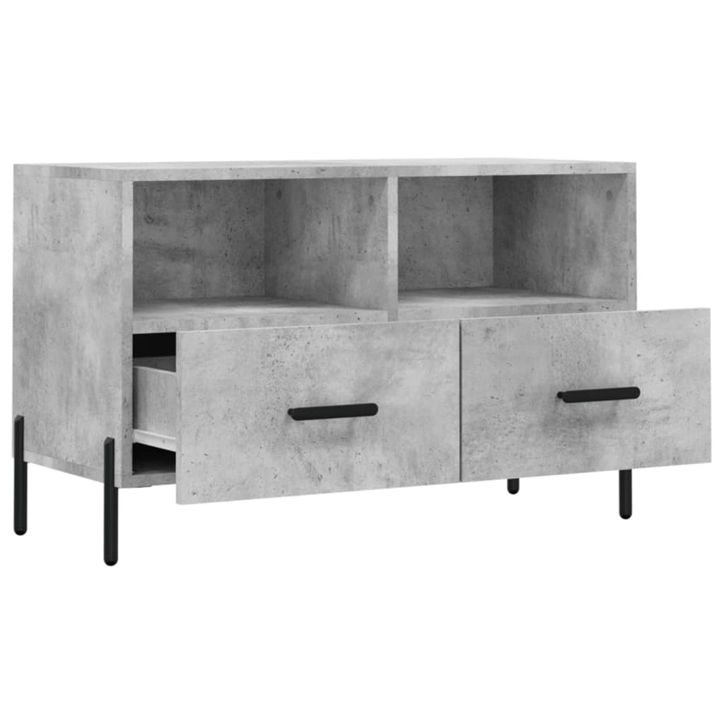 Meuble TV Gris béton 80x36x50 cm Bois d'ingénierie - XIOS