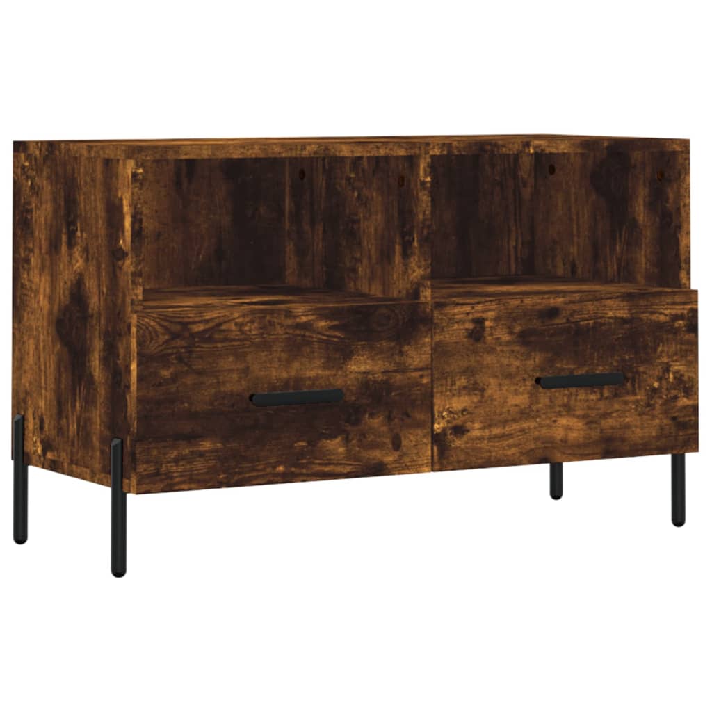 Meuble TV Chêne fumé 80x36x50 cm Bois d'ingénierie - XIOS