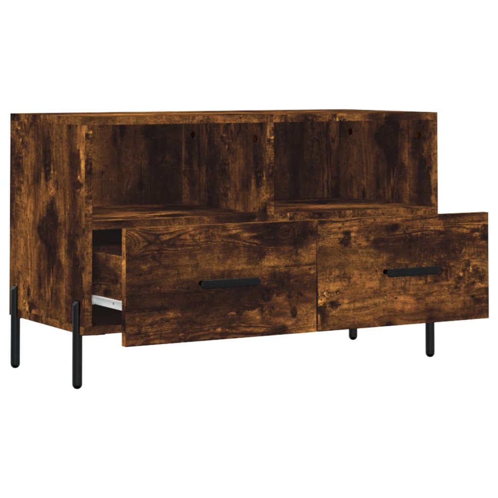 Meuble TV Chêne fumé 80x36x50 cm Bois d'ingénierie - XIOS