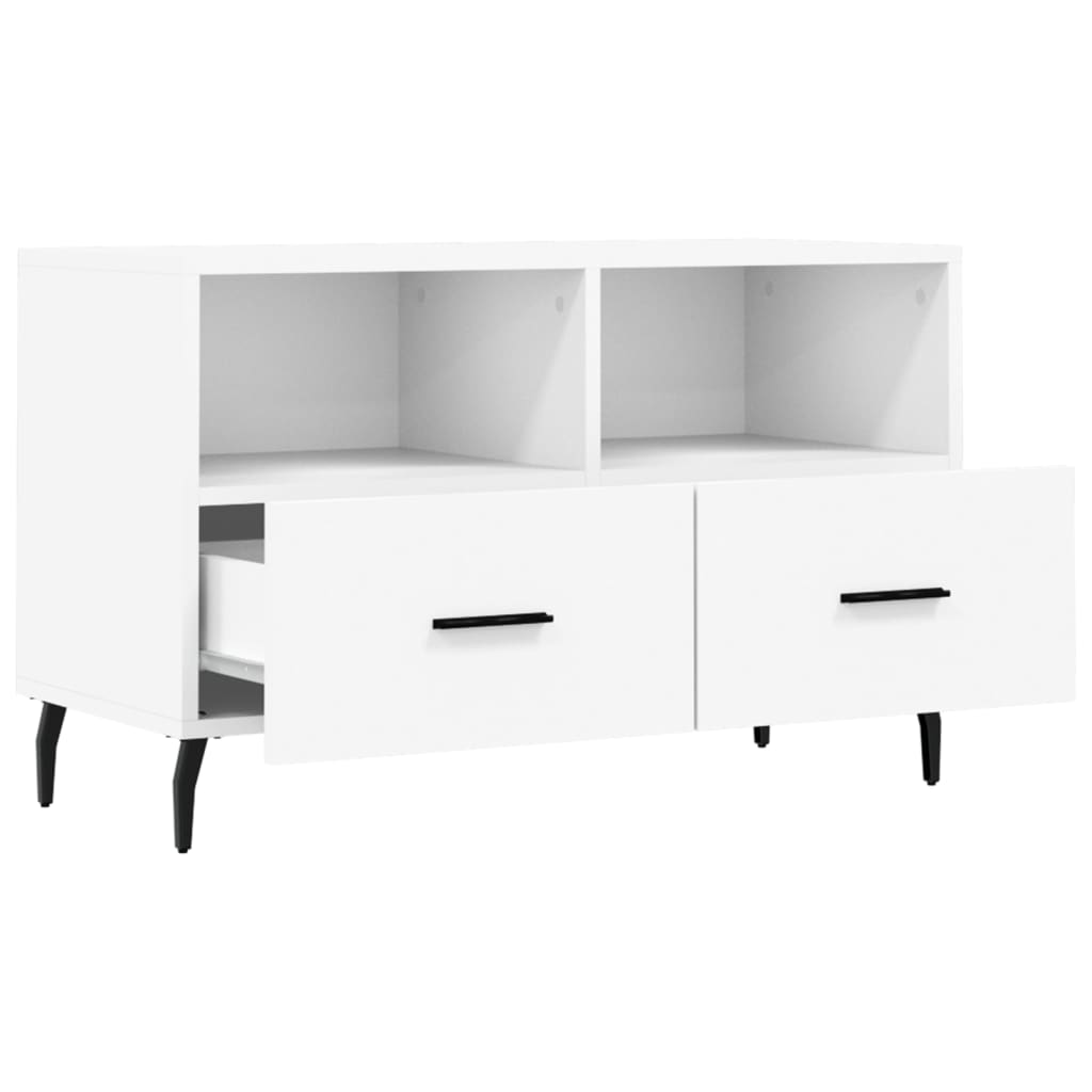 Meuble TV Blanc 80x36x50 cm Bois d'ingénierie - XIOS