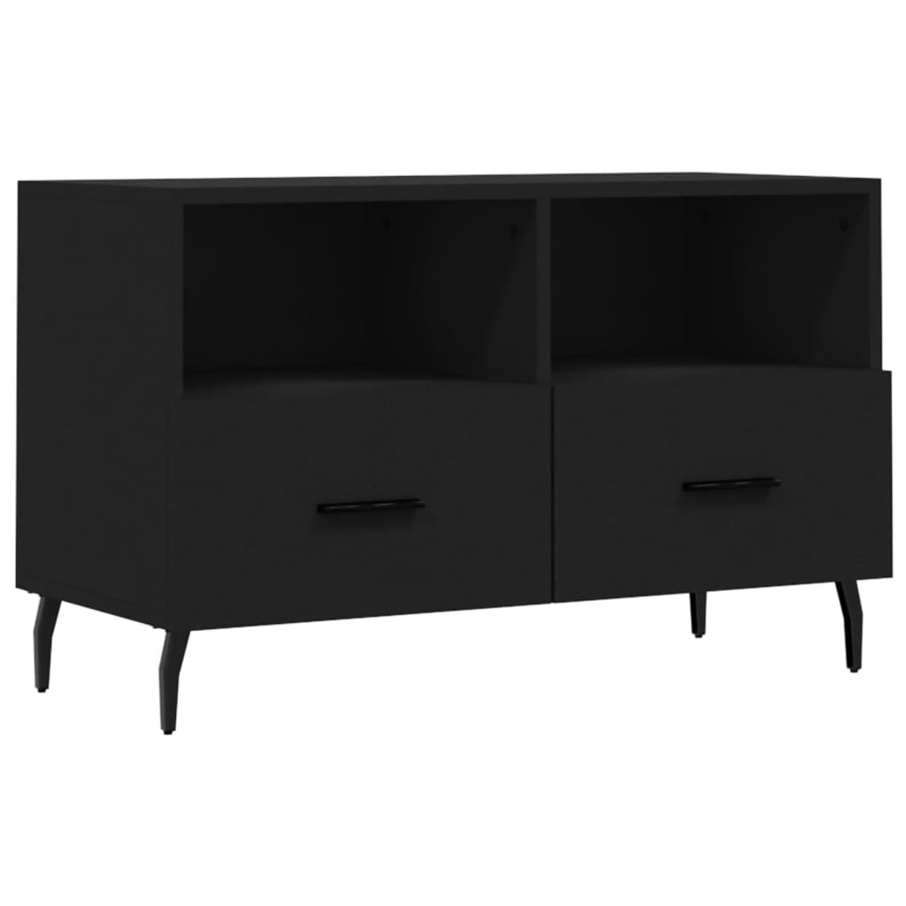 Meuble TV Noir 80x36x50 cm Bois d'ingénierie - XIOS