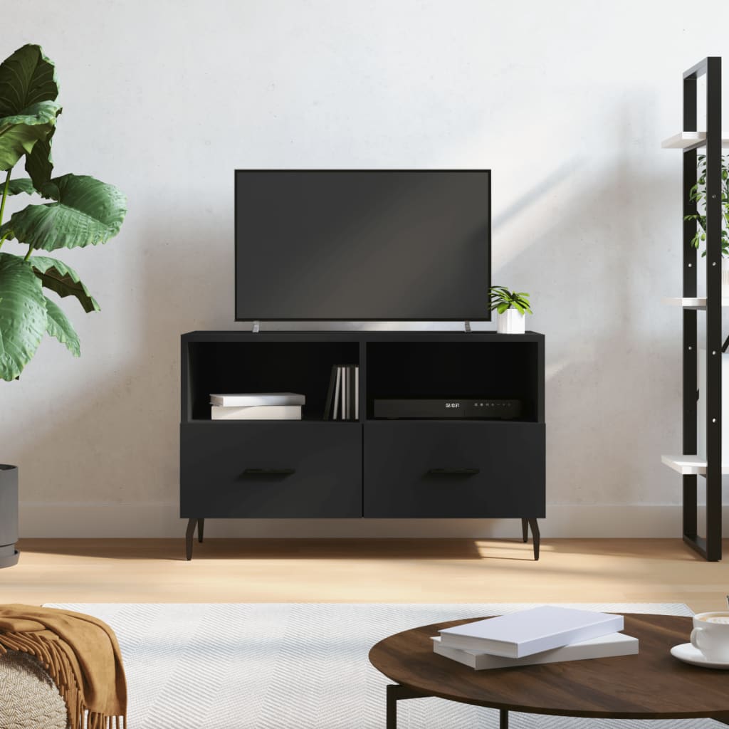 Meuble TV Noir 80x36x50 cm Bois d'ingénierie - XIOS