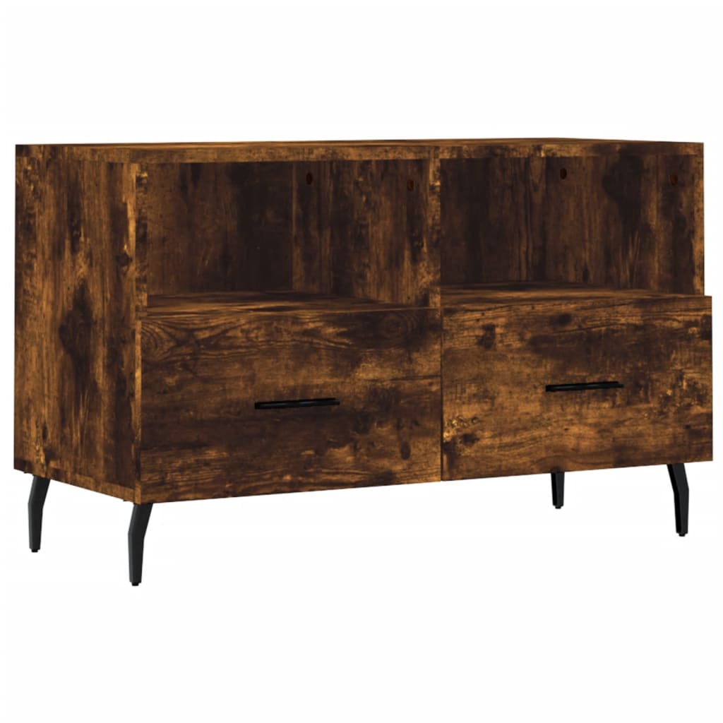 Meuble TV Chêne fumé 80x36x50 cm Bois d'ingénierie - XIOS