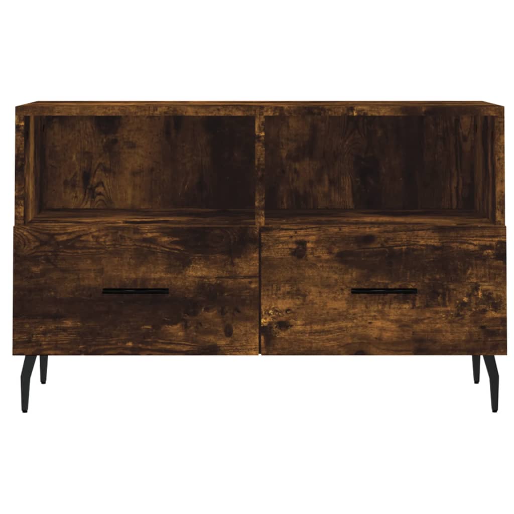 Meuble TV Chêne fumé 80x36x50 cm Bois d'ingénierie - XIOS