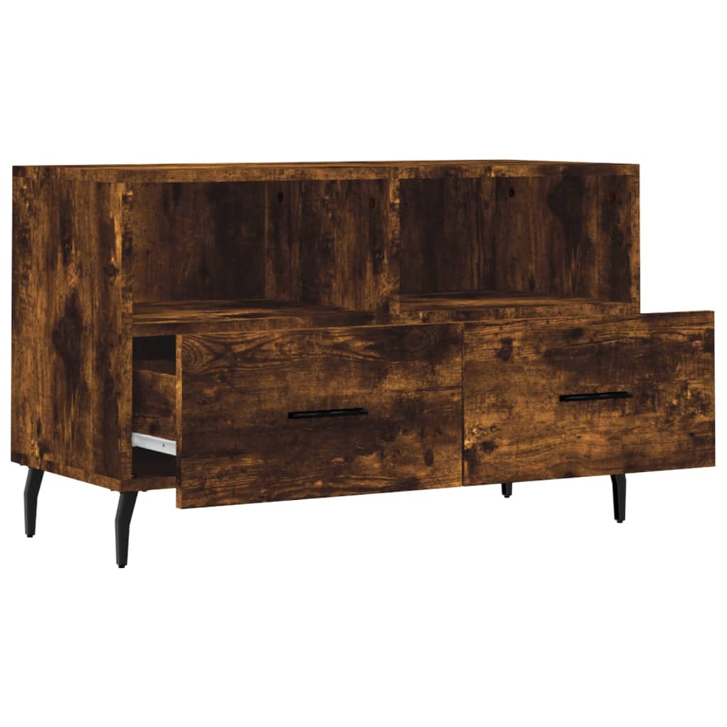 Meuble TV Chêne fumé 80x36x50 cm Bois d'ingénierie - XIOS