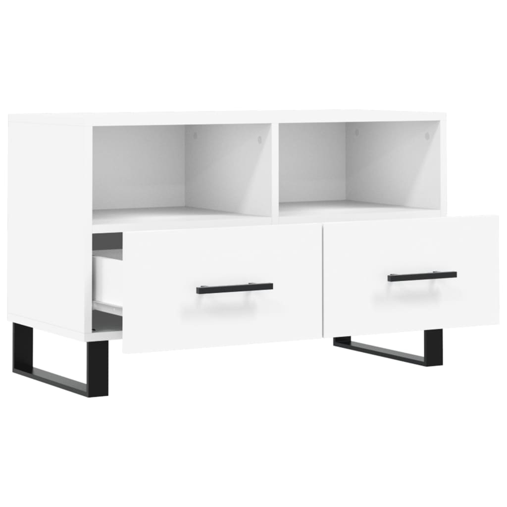 Meuble TV Blanc 80x36x50 cm Bois d'ingénierie - XIOS