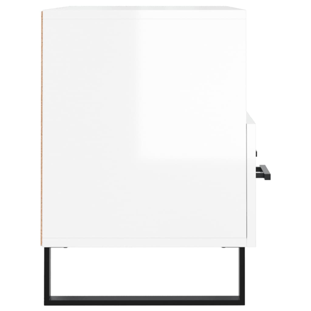 Meuble TV Blanc brillant 80x36x50 cm Bois d'ingénierie Meubles TV vidaXL   