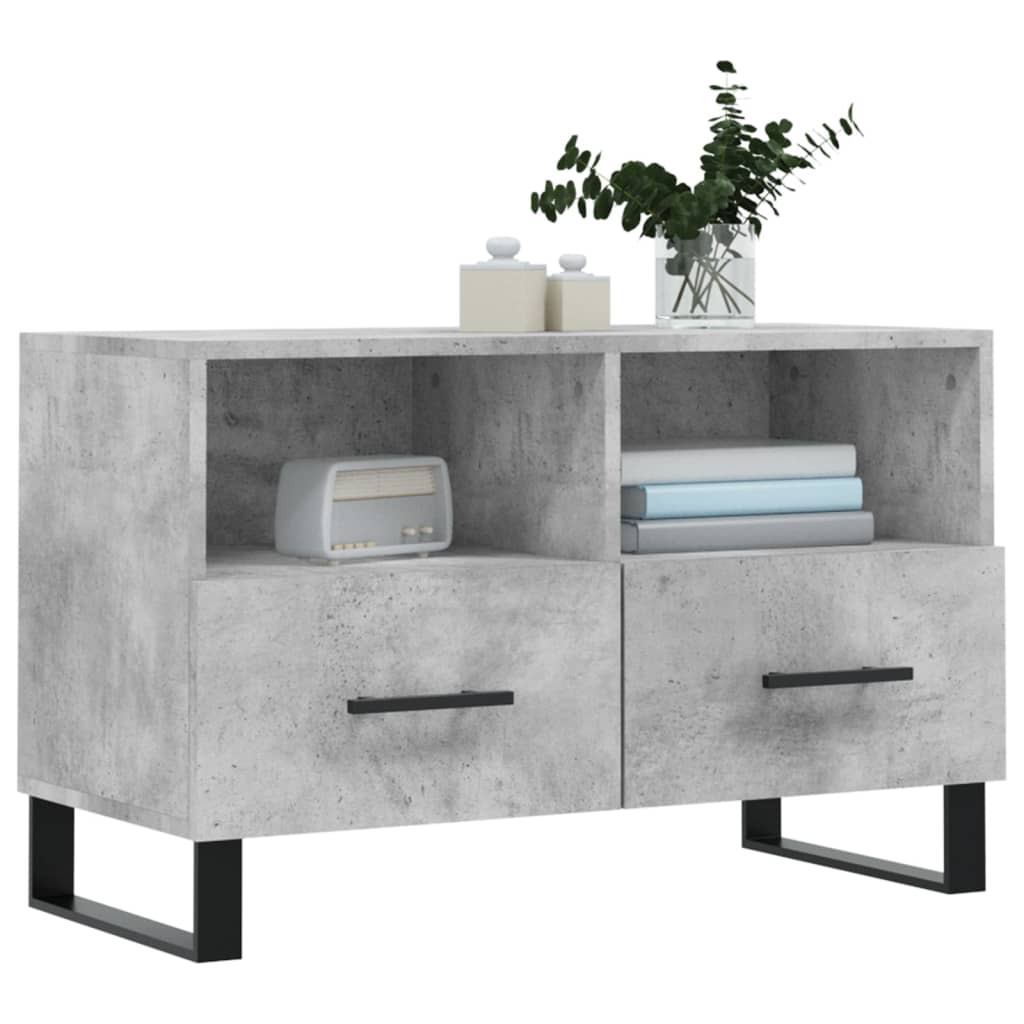 Meuble TV Gris béton 80x36x50 cm Bois d'ingénierie - XIOS