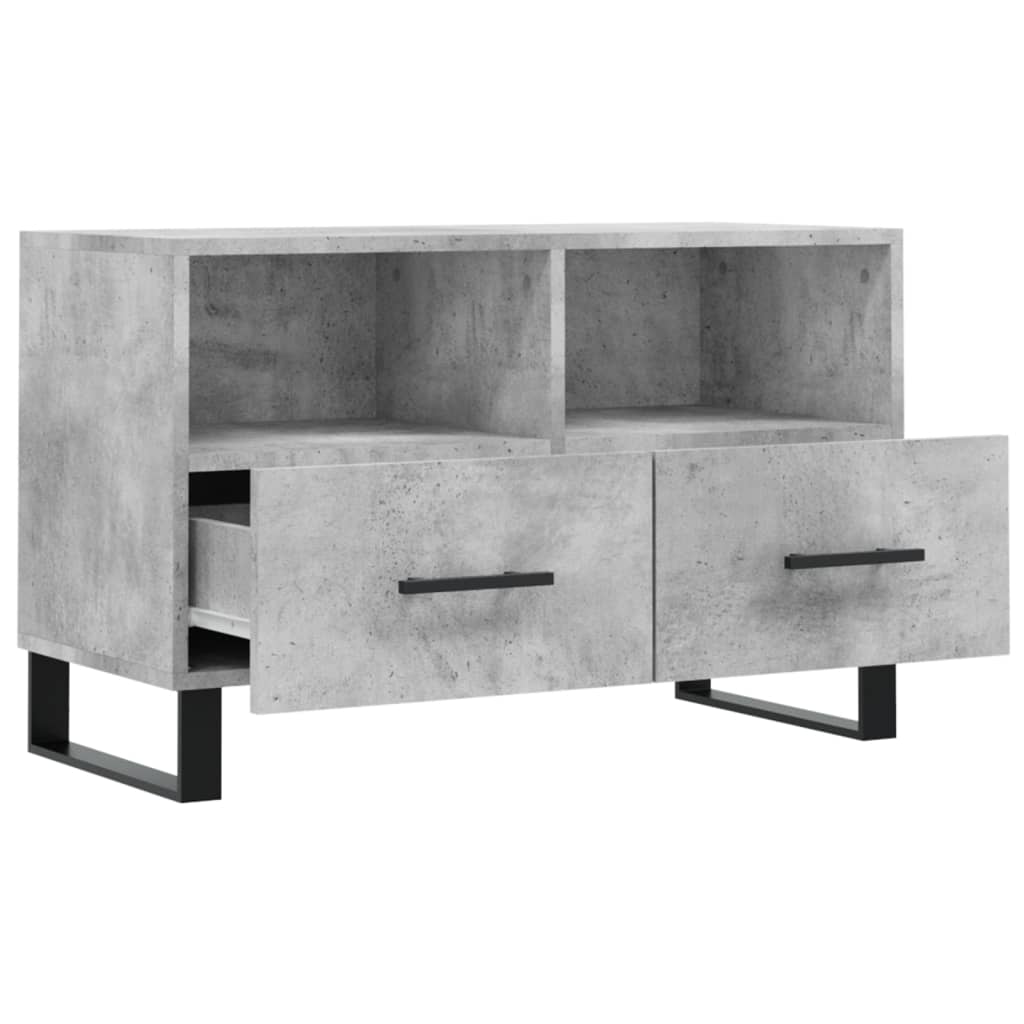 Meuble TV Gris béton 80x36x50 cm Bois d'ingénierie - XIOS