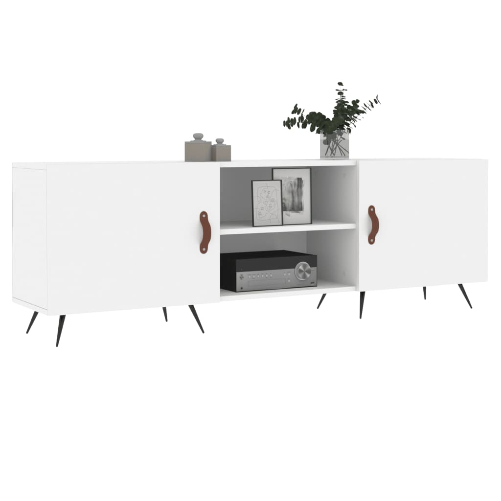 Meuble TV blanc 150x30x50 cm bois d'ingénierie - XIOS