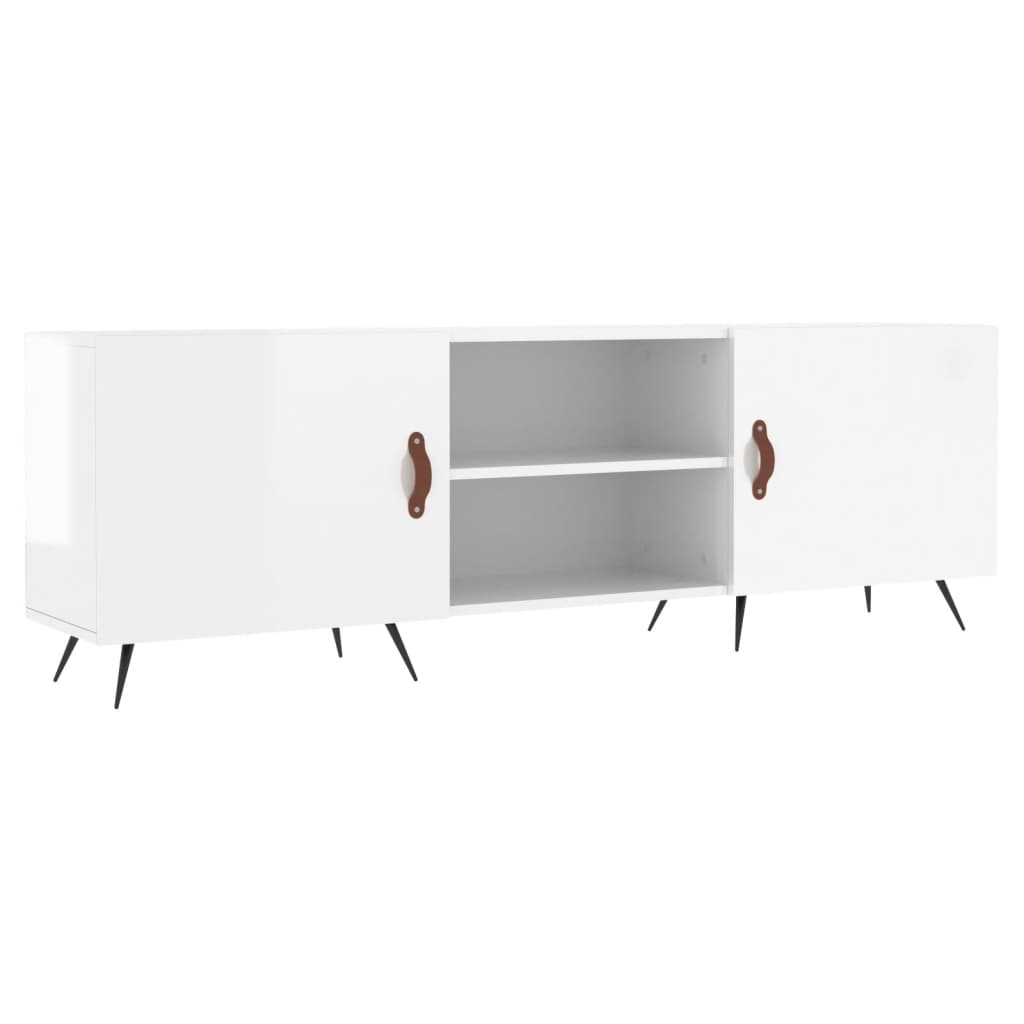 Meuble TV blanc brillant 150x30x50 cm bois d'ingénierie - XIOS
