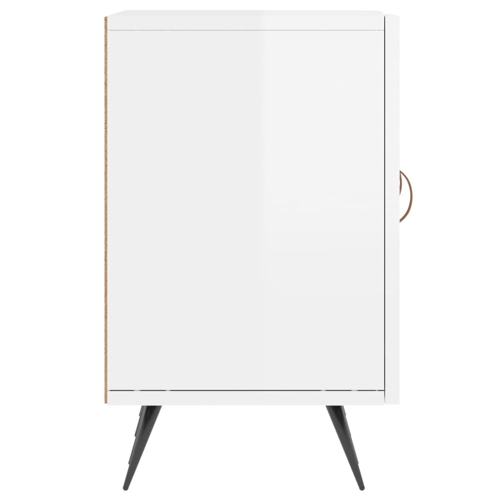 Meuble TV blanc brillant 150x30x50 cm bois d'ingénierie - XIOS