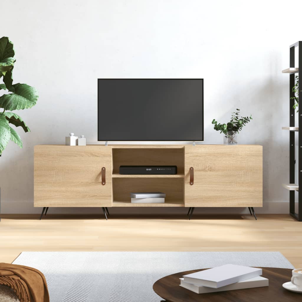 Meuble TV chêne sonoma 150x30x50 cm bois d'ingénierie - XIOS