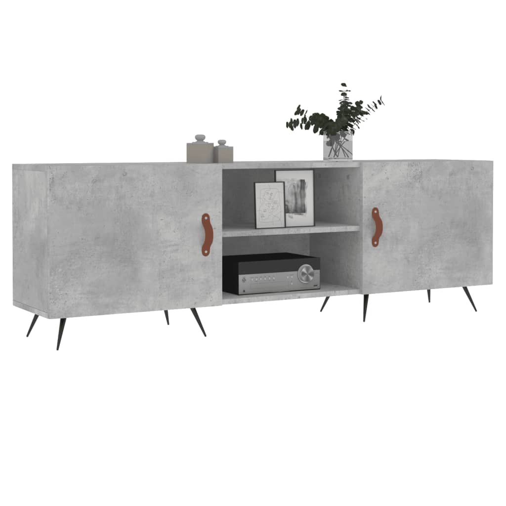 Meuble TV gris béton 150x30x50 cm bois d'ingénierie - XIOS