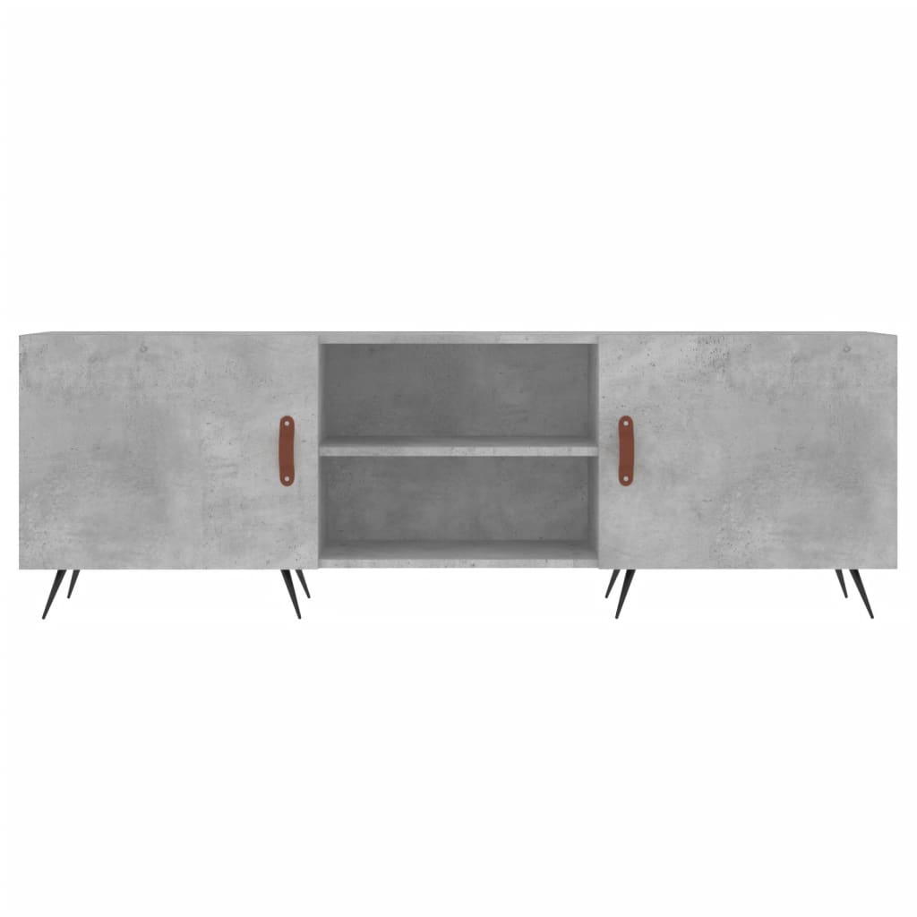 Meuble TV gris béton 150x30x50 cm bois d'ingénierie - XIOS