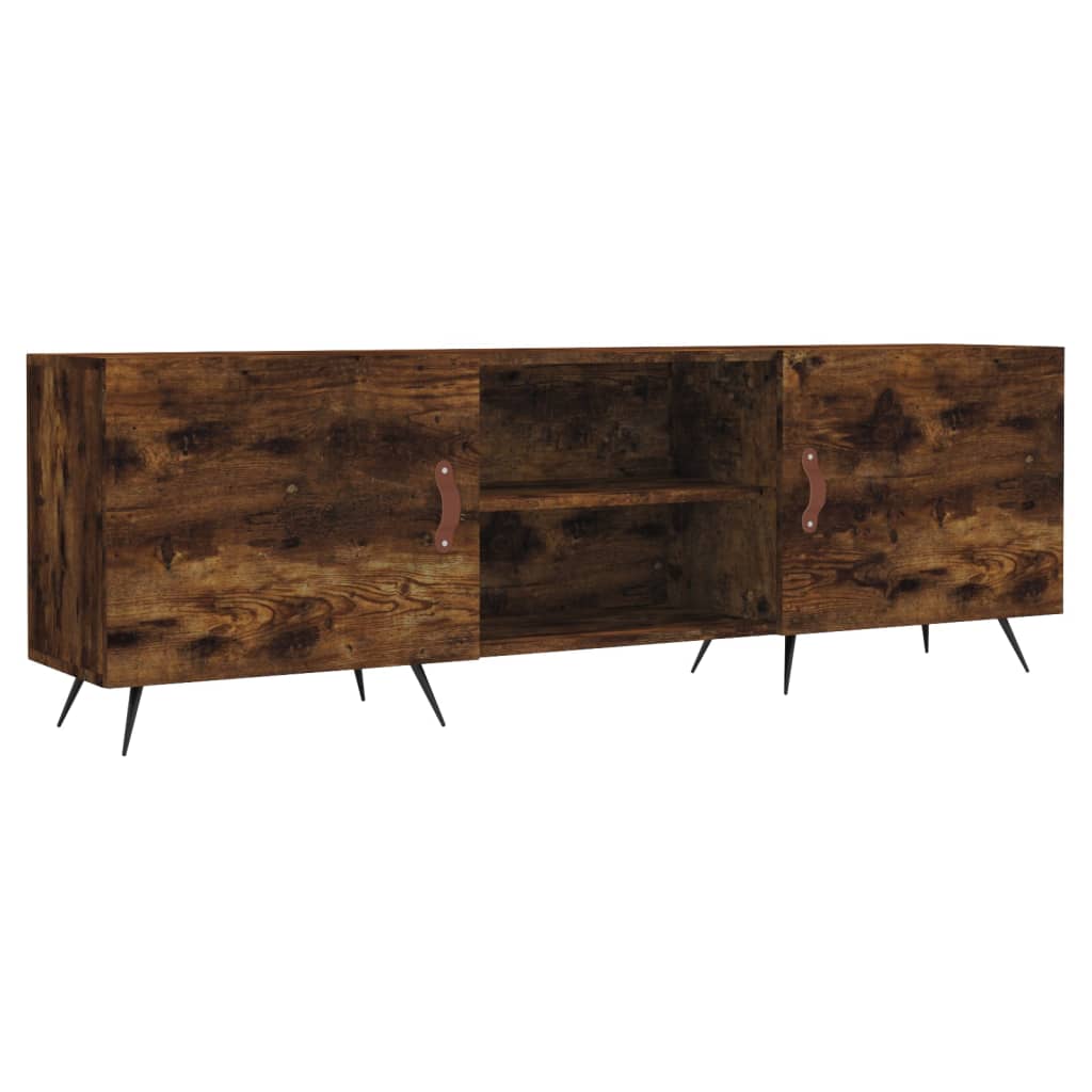 Meuble TV chêne fumé 150x30x50 cm bois d'ingénierie - XIOS