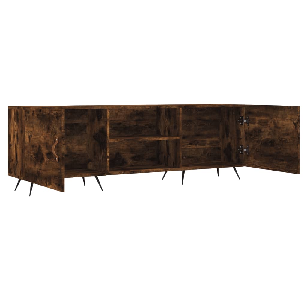 Meuble TV chêne fumé 150x30x50 cm bois d'ingénierie - XIOS