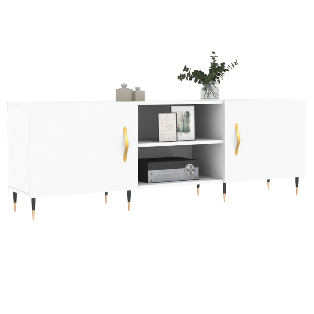 Meuble TV blanc 150x30x50 cm bois d'ingénierie - XIOS