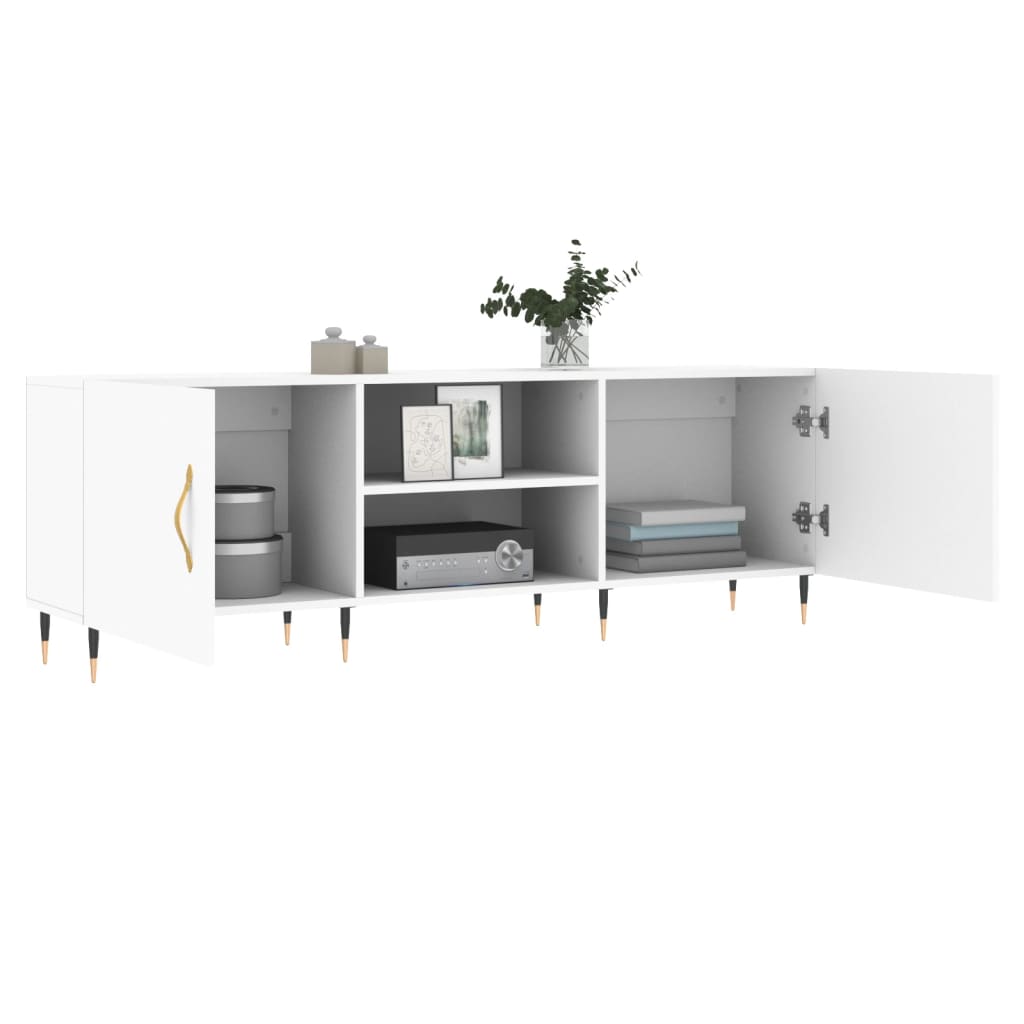 Meuble TV blanc 150x30x50 cm bois d'ingénierie - XIOS