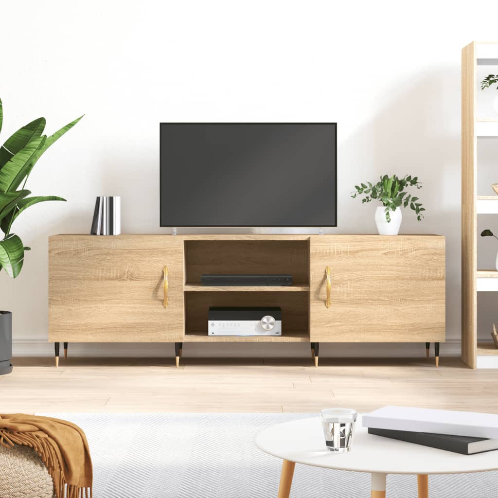 Meuble TV chêne sonoma 150x30x50 cm bois d'ingénierie - XIOS