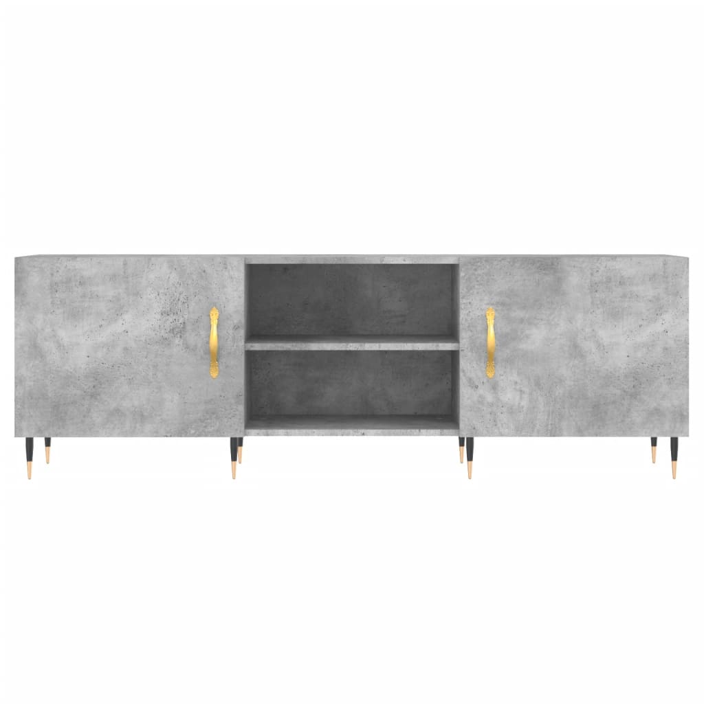 Meuble TV gris béton 150x30x50 cm bois d'ingénierie - XIOS