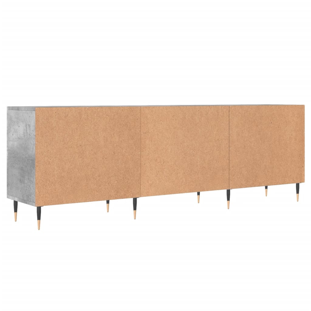 Meuble TV gris béton 150x30x50 cm bois d'ingénierie - XIOS