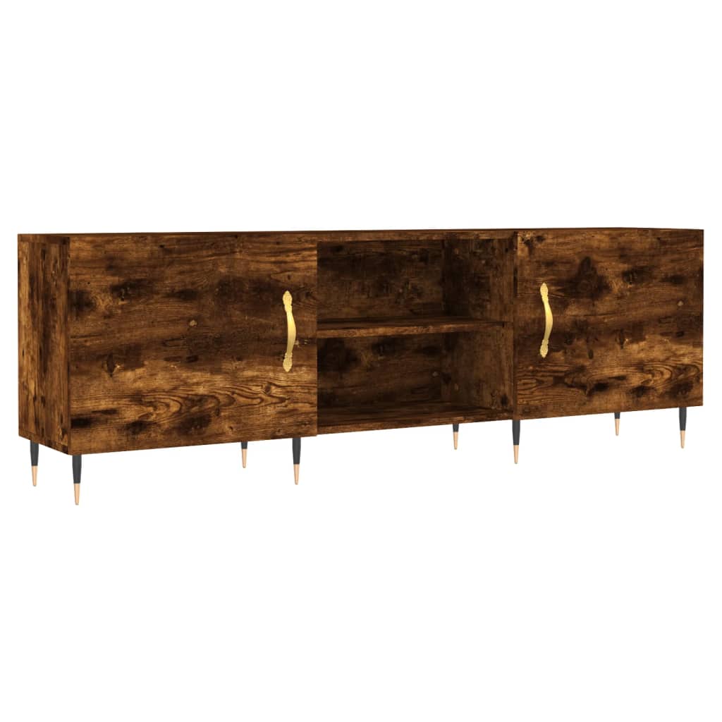 Meuble TV chêne fumé 150x30x50 cm bois d'ingénierie - XIOS