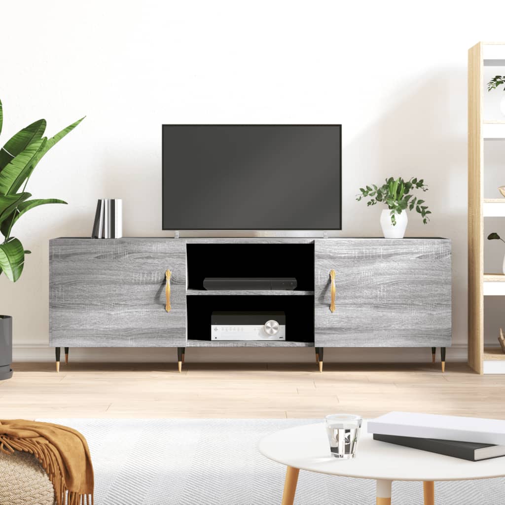 Meuble TV sonoma gris 150x30x50 cm bois d'ingénierie - XIOS
