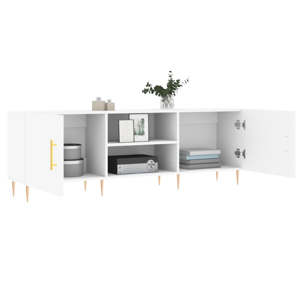 Meuble TV blanc 150x30x50 cm bois d'ingénierie - XIOS