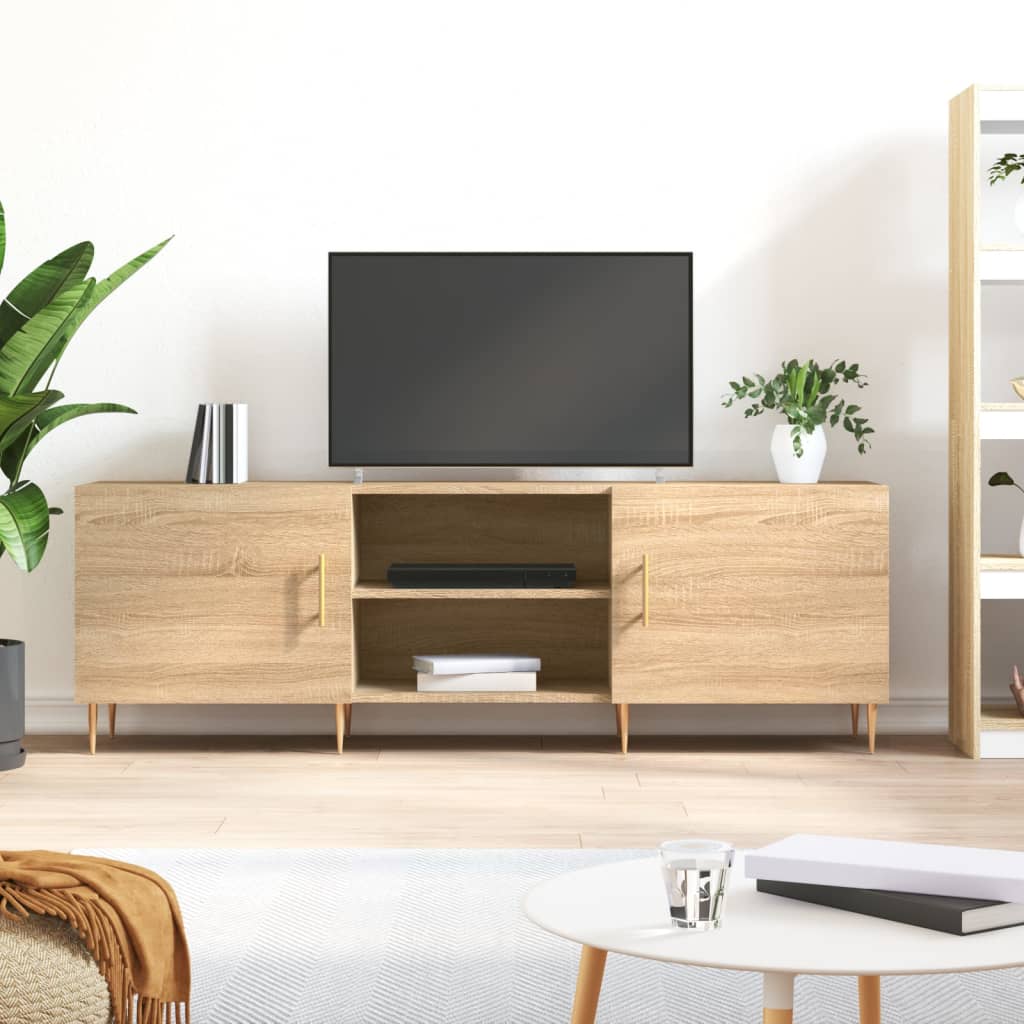 Meuble TV chêne sonoma 150x30x50 cm bois d'ingénierie - XIOS
