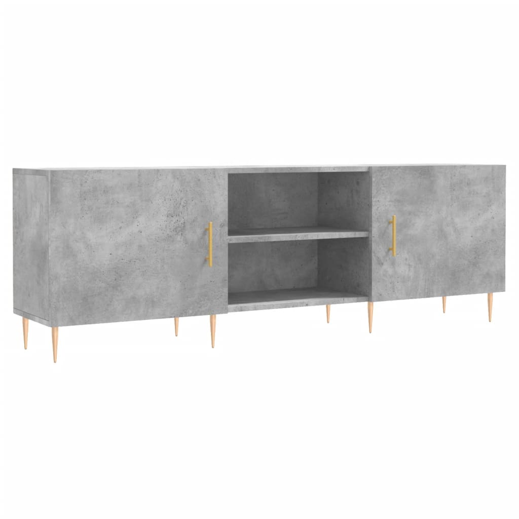 Meuble TV gris béton 150x30x50 cm bois d'ingénierie - XIOS
