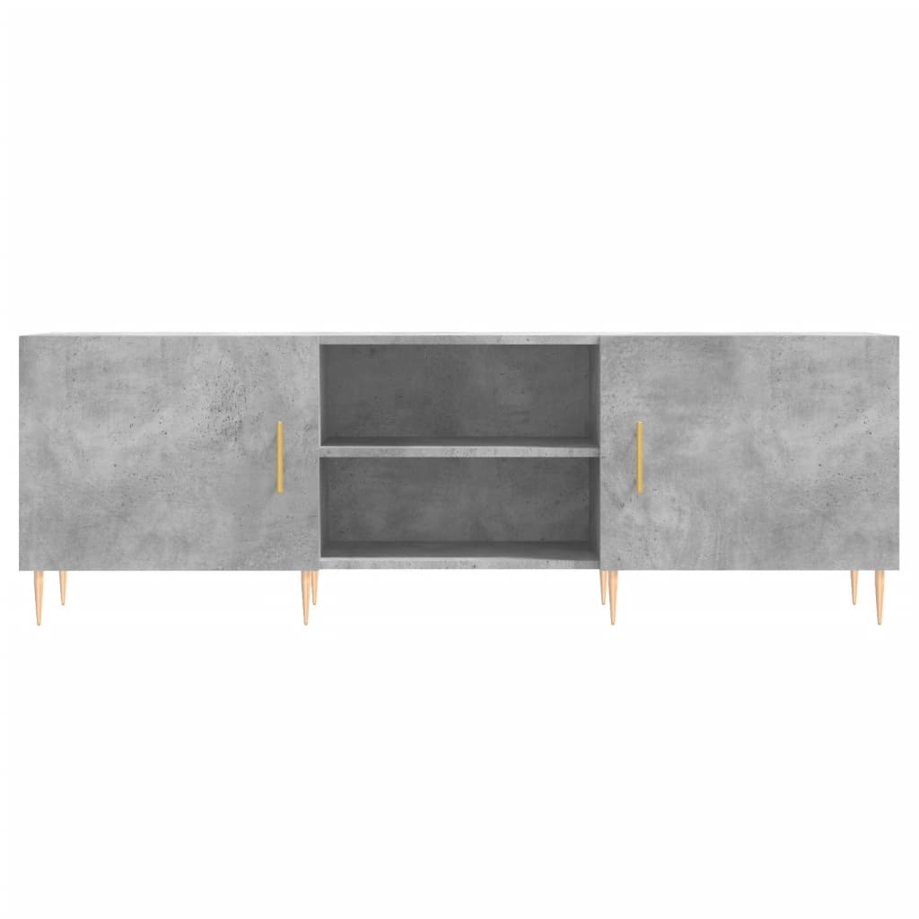 Meuble TV gris béton 150x30x50 cm bois d'ingénierie - XIOS