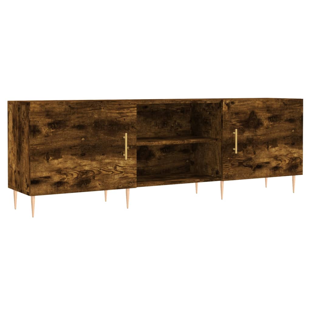 Meuble TV chêne fumé 150x30x50 cm bois d'ingénierie - XIOS