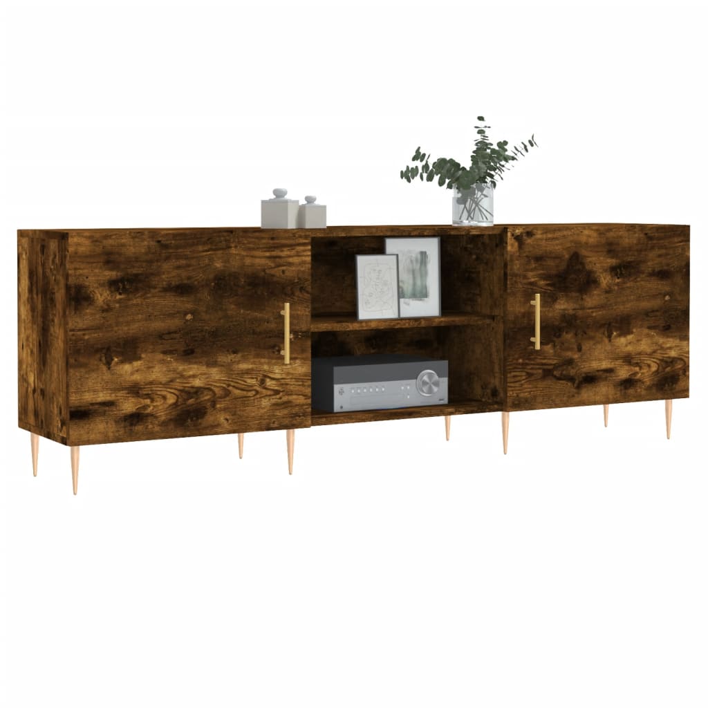 Meuble TV chêne fumé 150x30x50 cm bois d'ingénierie - XIOS