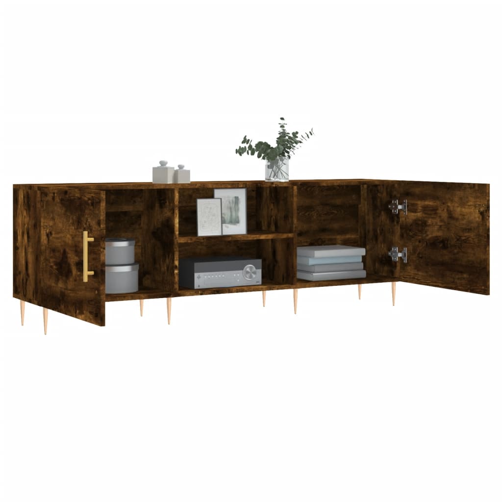 Meuble TV chêne fumé 150x30x50 cm bois d'ingénierie - XIOS