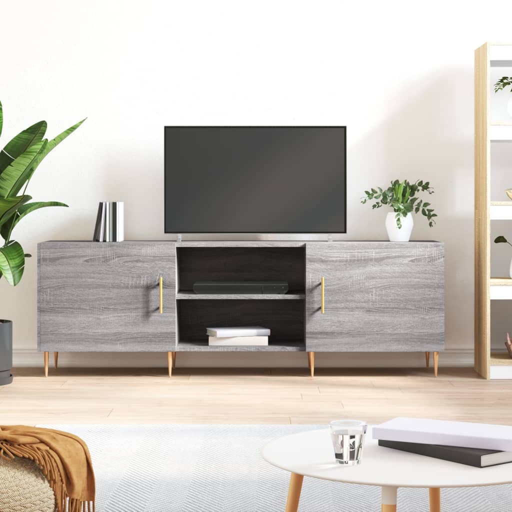 Meuble TV sonoma gris 150x30x50 cm bois d'ingénierie - XIOS