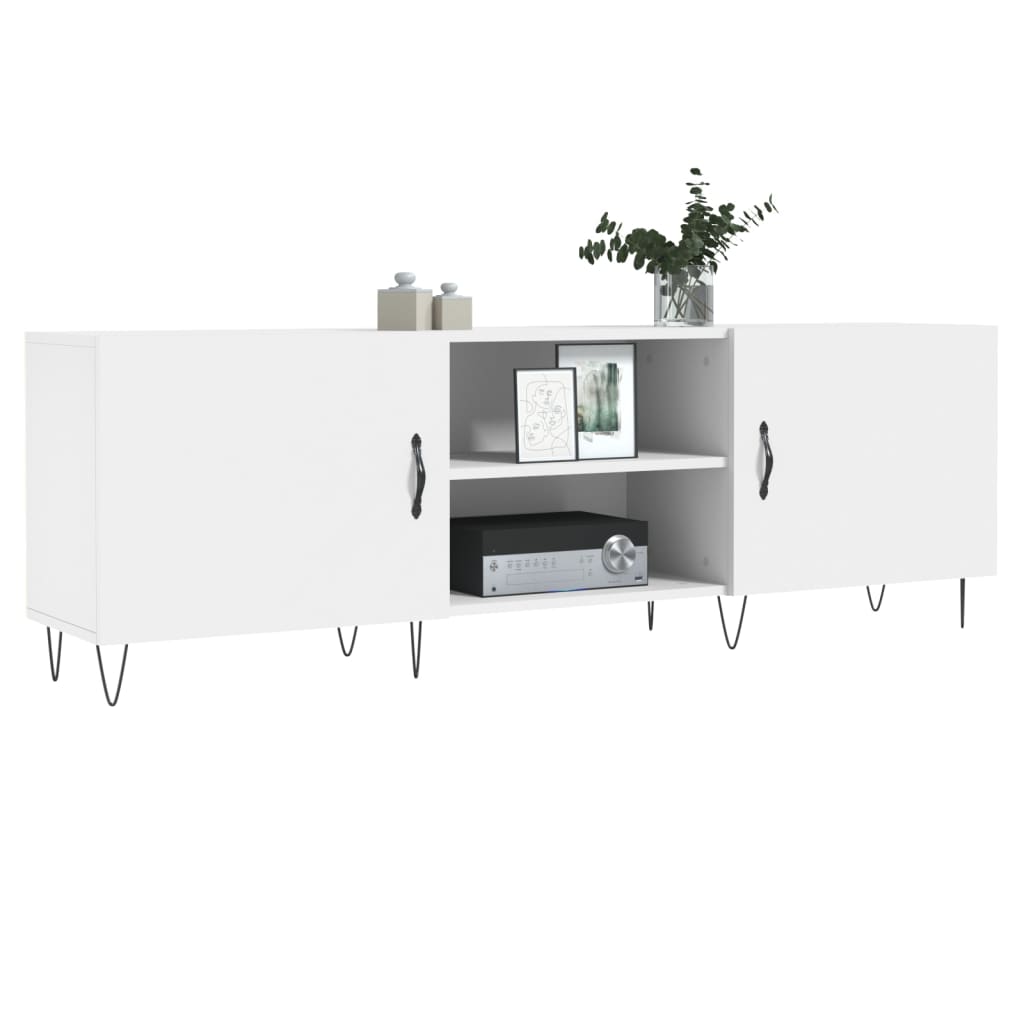 Meuble TV blanc 150x30x50 cm bois d'ingénierie - XIOS