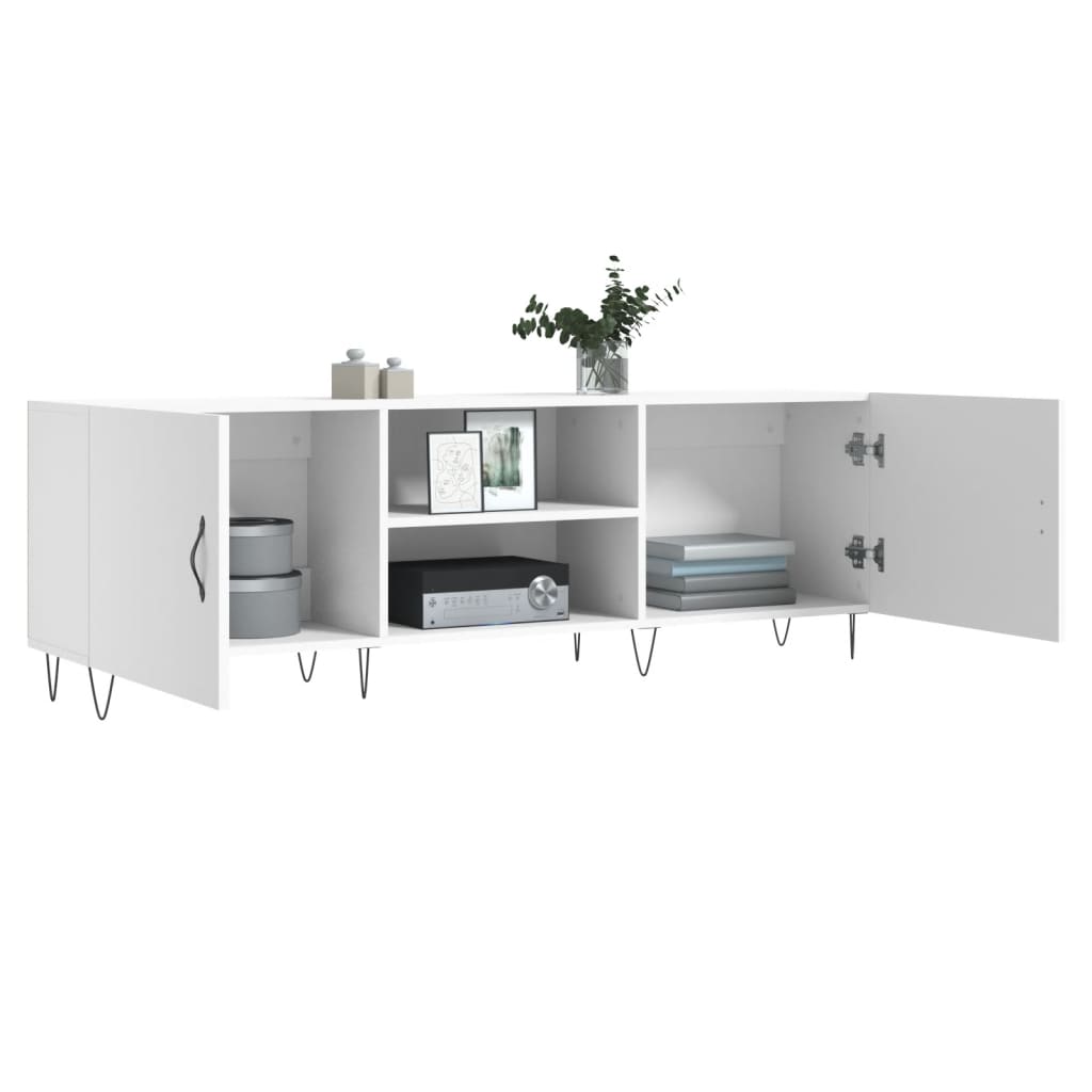 Meuble TV blanc 150x30x50 cm bois d'ingénierie - XIOS