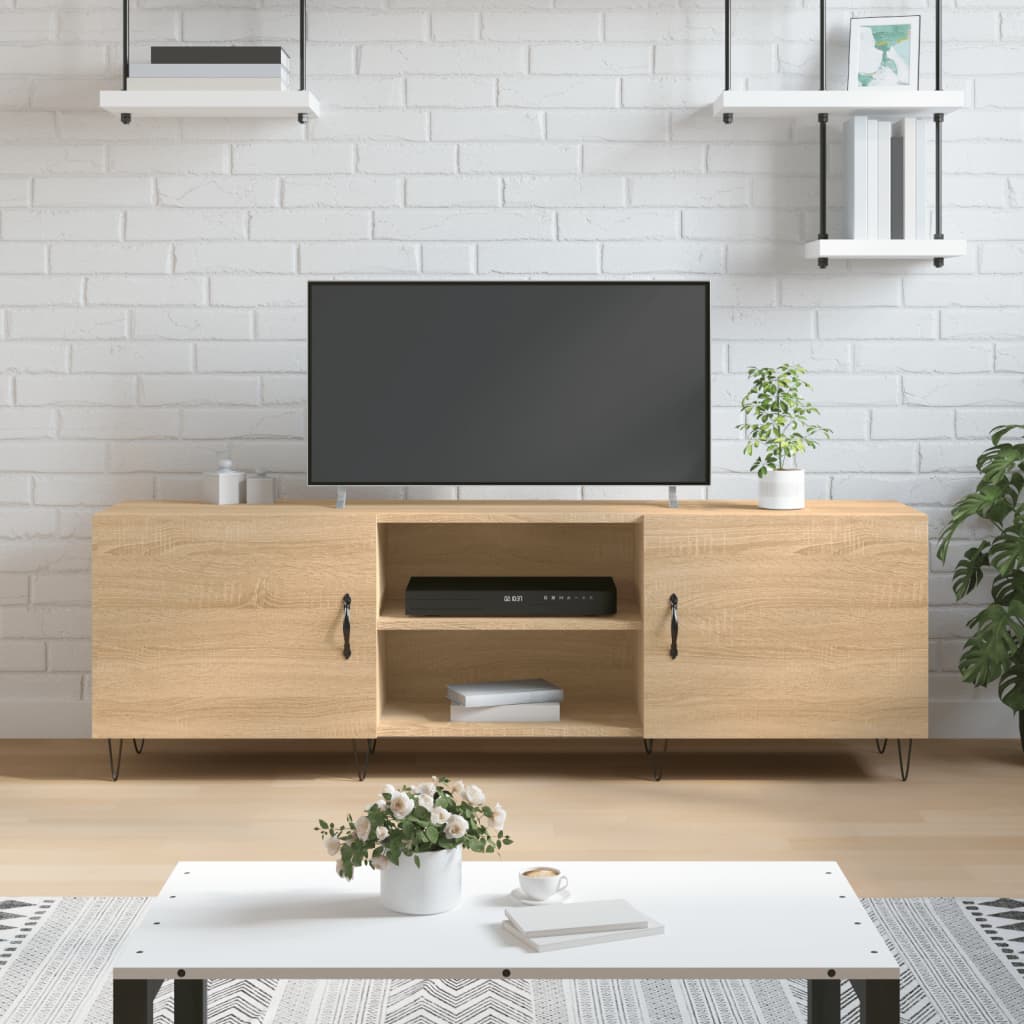 Meuble TV chêne sonoma 150x30x50 cm bois d'ingénierie - XIOS
