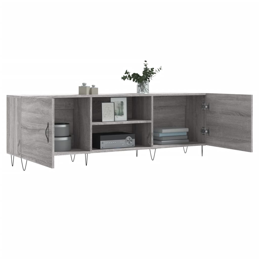 Meuble TV sonoma gris 150x30x50 cm bois d'ingénierie - XIOS