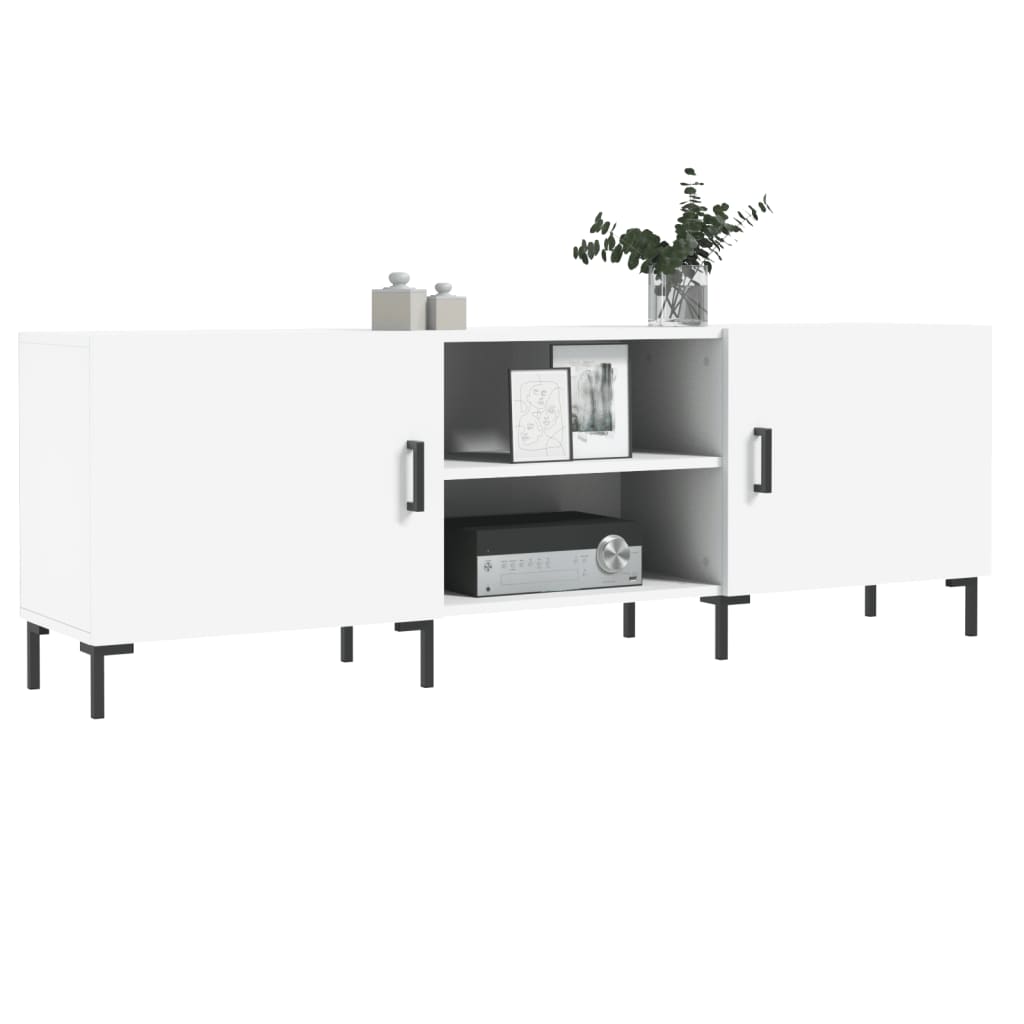 Meuble TV blanc 150x30x50 cm bois d'ingénierie - XIOS