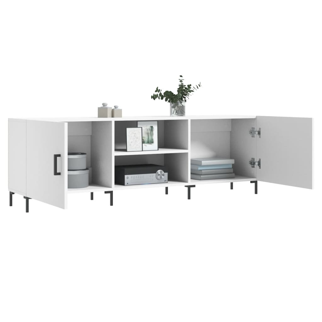 Meuble TV blanc 150x30x50 cm bois d'ingénierie - XIOS