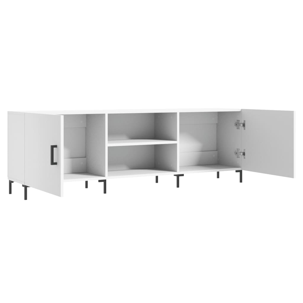 Meuble TV blanc 150x30x50 cm bois d'ingénierie - XIOS